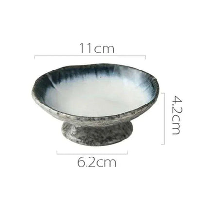 Sophisticated Japanese Ceramic Snack Plate Collection with Unique Elevated Saucer