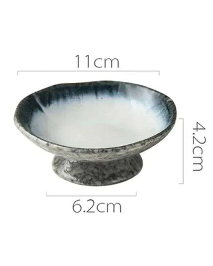 Sophisticated Japanese Ceramic Snack Plate Collection with Unique Elevated Saucer