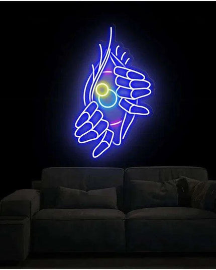 Glowing Devil Eyes Customizable LED Neon Sign with Adjustable Brightness - Halloween Decor and Installation Kit