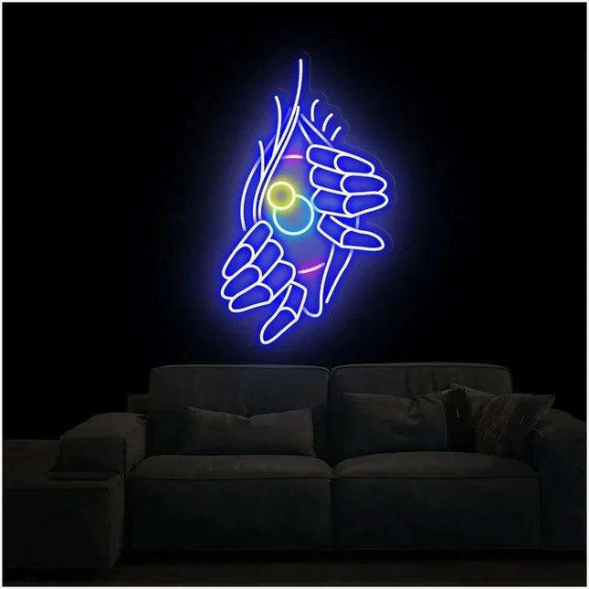 Glowing Devil Eyes Customizable LED Neon Sign with Adjustable Brightness - Halloween Decor and Installation Kit