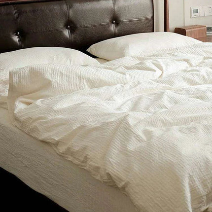 Premium Natural White Cotton Luxury Bedding Set - Elegant Duvet Covers & Sheets for Ultimate Comfort