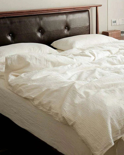Premium Natural White Cotton Luxury Bedding Set - Elegant Duvet Covers & Sheets for Ultimate Comfort