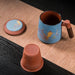Sophisticated Purple Clay Travel Tea Mug Set with Infuser and Lid - 400ml for Office and Leisure