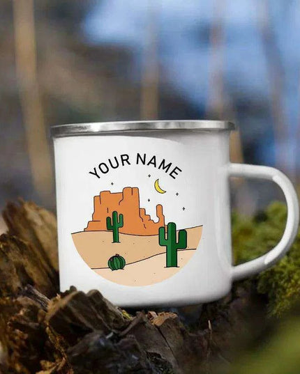 Customizable Enamel Camping Mugs for Memorable Outdoor Experiences - Personalized Coffee and Beer Cups