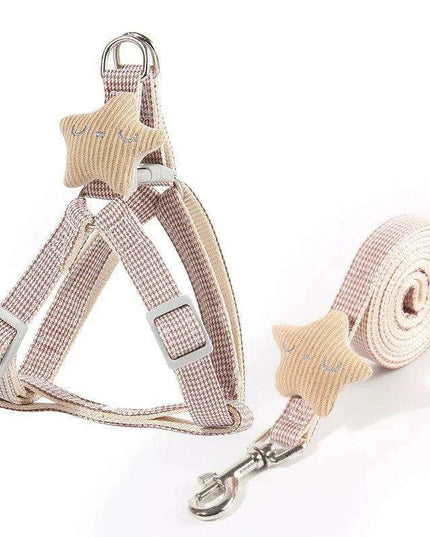 Adorable Starfish-Themed Adjustable Harness and Leash Set for Small Pets