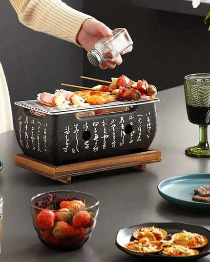 Portable Japanese & Korean Charcoal BBQ Grill Kit with Aluminium Alloy Stove: Your Ultimate Grilling Companion
