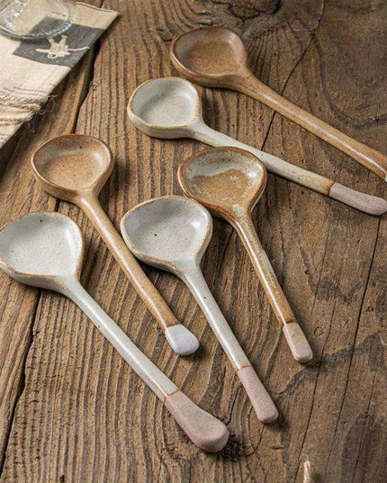 Sophisticated Long-Handled Japanese Ceramic Ladle - A Must-Have Dining Accessory