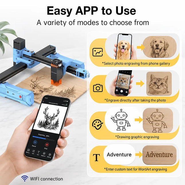 Artilume D2 Portable Laser Engraving Machine - 0.01mm Precision, APP C