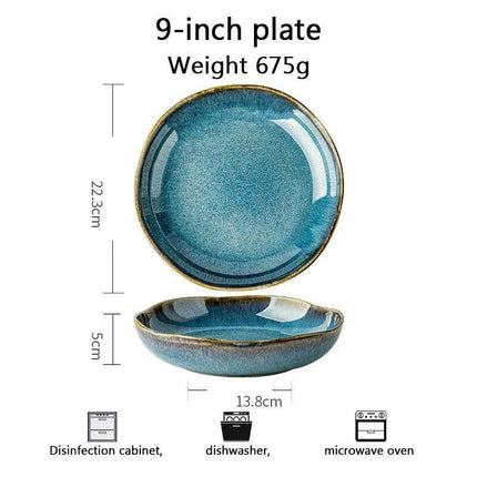 Handcrafted Blue Kiln Charger Plates - Elegant Table Decor for Sophisticated Dining Experiences