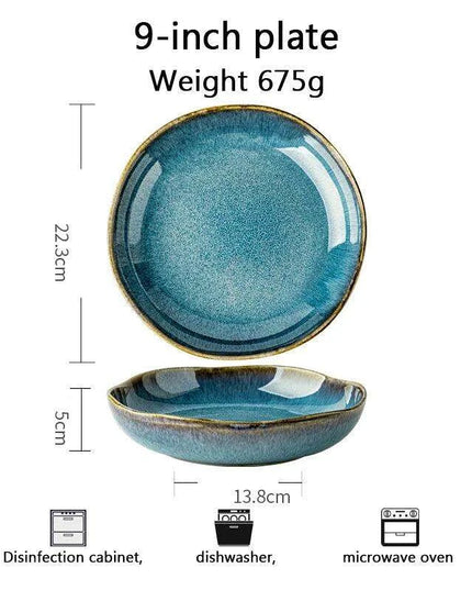 Handcrafted Blue Kiln Charger Plates - Elegant Table Decor for Sophisticated Dining Experiences