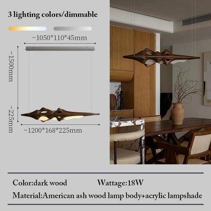 Light Up Your World Solid Wood LED Pendant Light - Modern Chandelier f