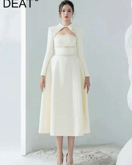 Elegant Strapless Cut-Out Evening Gown with Luxurious Diamond Details