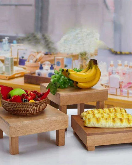 Charming Vintage Wooden Multi-Tier Treat and Snack Display Rack for Events and Celebrations