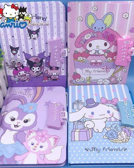 Delightful Sanrio Creative Notebook Set with Secret Code Lock & Inspiring Stationery Kit for Young Innovators