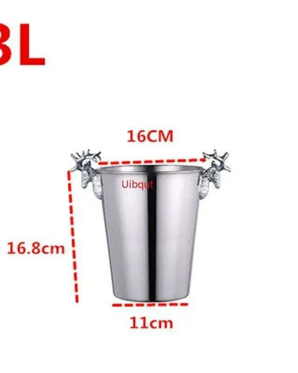 Majestic Deer Head Ice Bucket: Luxurious European Charm in Dual-Tone Design