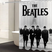 B-Beatles Rock Band Printed Shower Curtain with 12 Hooks