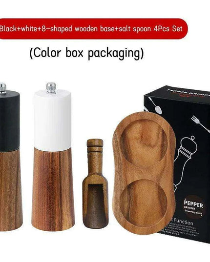 Sophisticated 6-Inch Wooden Salt and Pepper Grinder with Adjustable Grinding Mechanism