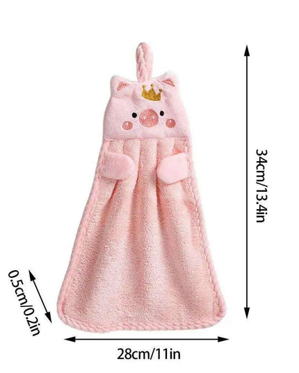 Charming Piglet Plush Microfiber Towels - Luxurious Kitchen & Bathroom Collection