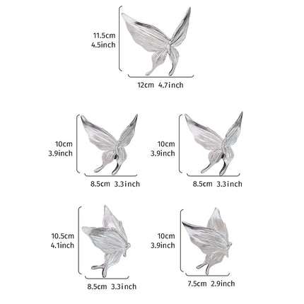Shop1103855948 Handcrafted Resin Butterfly Wall Art Set - 5 Pieces