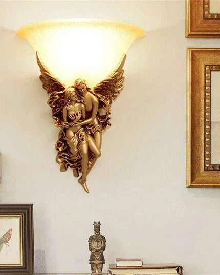 Whimsical Nordic Angel Resin Wall Lights - Unique LED Decor for Indoor Spaces