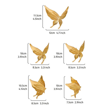 Shop1103855948 Handcrafted Resin Butterfly Wall Art Set - 5 Pieces