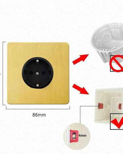 Luxurious Gold Dimmer Switch Set with USB Charging Port - Perfect for French/EU Plugs