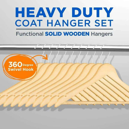Elegant Wooden Suit Hangers Set of 30 for Ultimate Closet Style