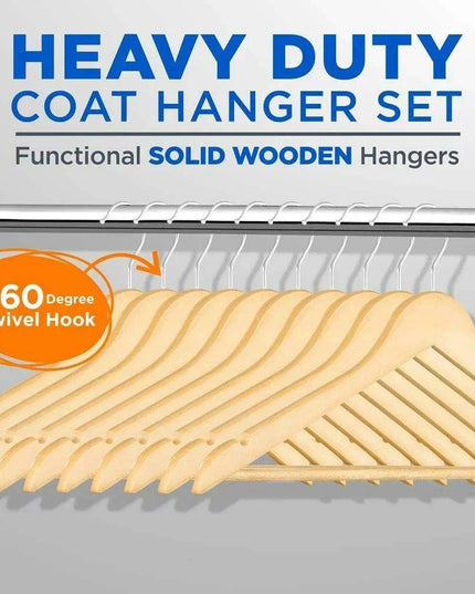 Elegant Wooden Suit Hangers Set of 30 for Ultimate Closet Style