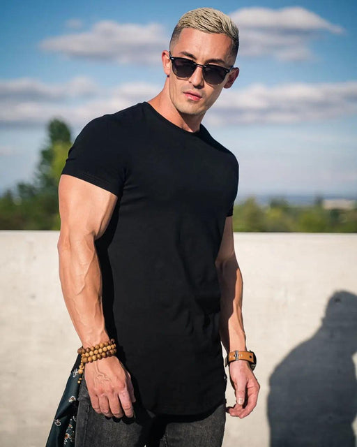 Men's High-Quality Cotton Short Sleeve Workout T-Shirt for Summer Fitness and Gym Activities