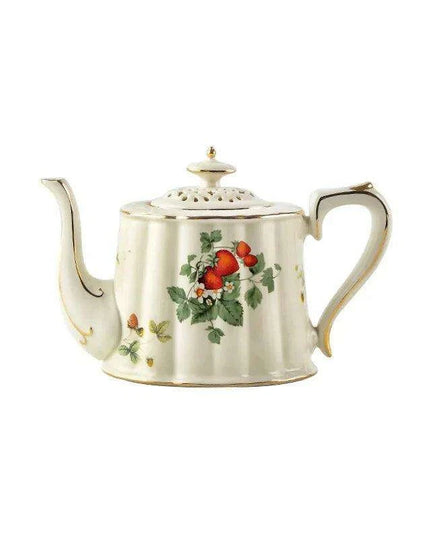 Opulent Gold Floral Bone China Tea and Coffee Set - Teapot with Cups