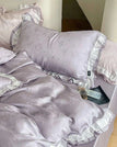 Purple / Queen - 200X230cm (4pcs) / Fitted Bed Sheet