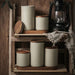 Vintage-Inspired Ceramic Canister Set with Airtight Wooden Lids for Tea and Coffee Storage