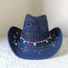 Rose Red Cowboy Straw Hat - Adjustable Wide Brim Sun Hat for All Seasons