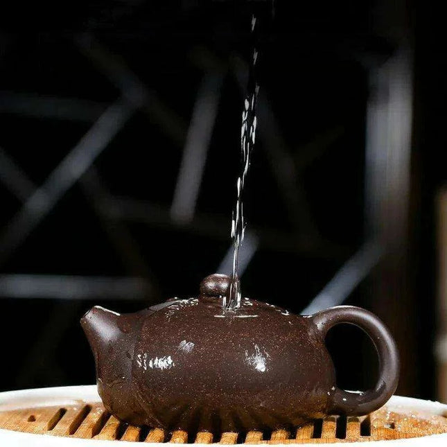 Elegant Handcrafted Yixing Purple Clay Teapot – 150ml Xishi Kettle for Oolong & Dahongpao Tea