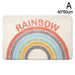 Rainbow Delight Bathroom Rug - Luxurious Faux Cashmere Mat with Anti-Slip Backing