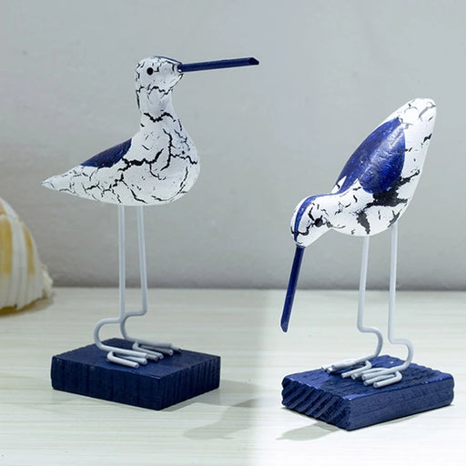 Seagull Trio Wooden Figurine Coastal Bird Sculpture Decoration for Home Décor