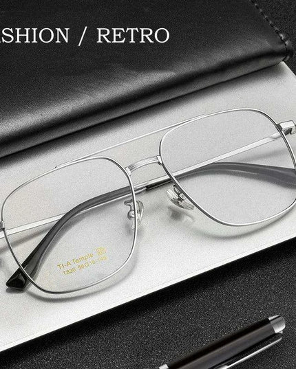 Elegant Unisex Titanium Double Beam Aviator Sunglasses for Timeless Style