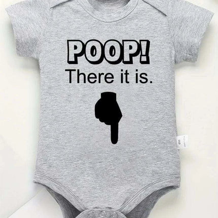 "Poop There It Is!" Funny Cotton Infant Romper - Unisex Baby Onesie