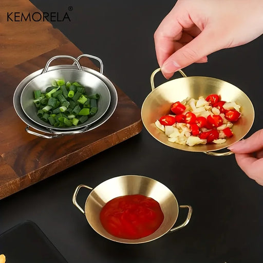 Premium Stainless Steel Seasoning Bowls Set: Elegant 304 Korean Dishware for Hot Pot and Kitchen Must-Haves