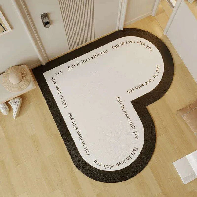 Chic Heart-Shaped Welcome Mat - A Touch of Elegance for Your Home