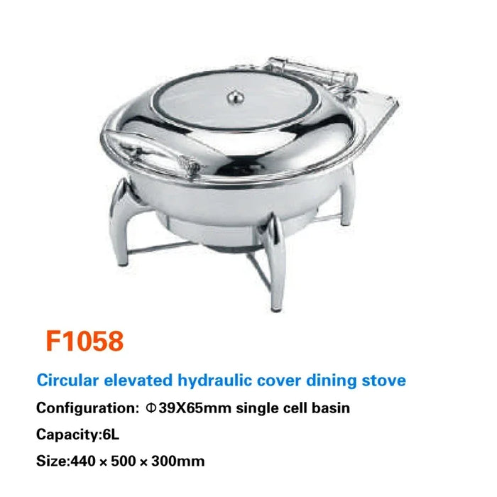 Royalty Stainless Steel Buffet Chafing Dish Set with Hydraulic Burner and Hot-Water Bucket