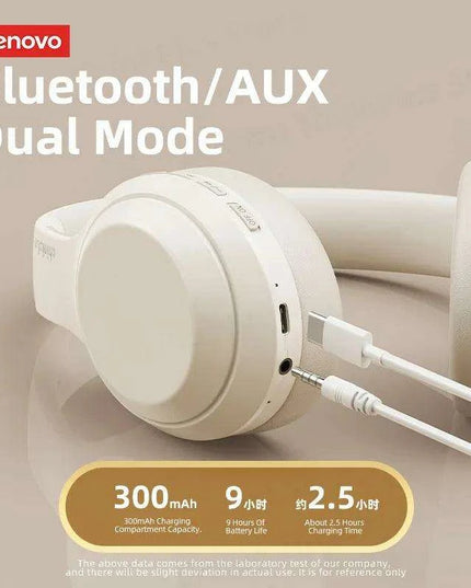 Lenovo TH10 Wireless ANC Stereo Headphones with Powerful Bass and Sweat-Resistant Design