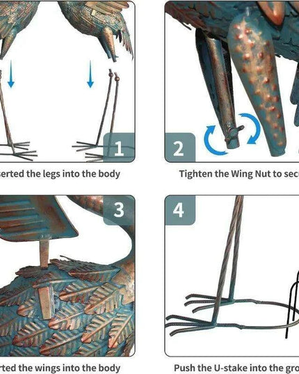 Majestic Bronze Crane Garden Sculpture for Timeless Outdoor Elegance - Transform Your Landscape