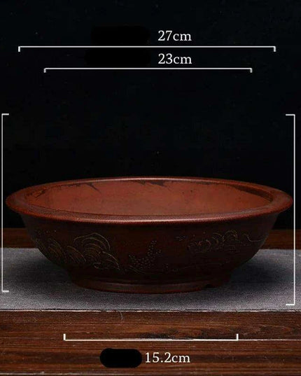 Serene Vintage Zen Purple Orchid Pot with Elegant Garden Aesthetic