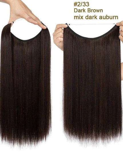 20-Inch Versatile Adjustable Invisible Wire Hair Extensions - Curly and Sleek Options