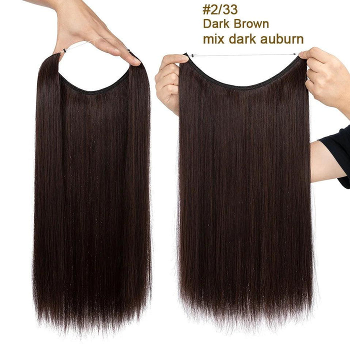 20-Inch Versatile Adjustable Invisible Wire Hair Extensions - Curly and Sleek Options