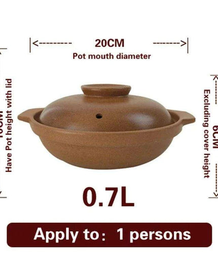 Traditional Unglazed Chinese Clay Casserole - Authentic Stew Pot for Gas Stove Cooking