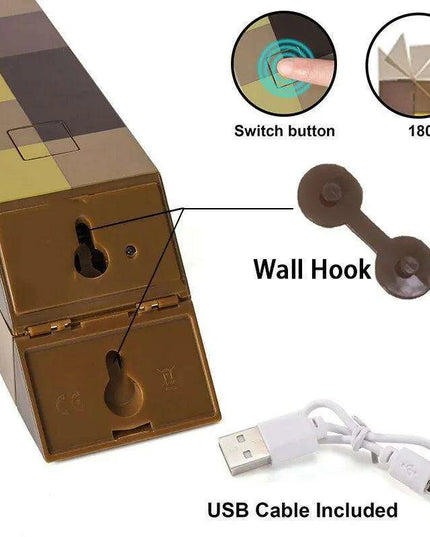 Playful Brownstone Cartoon LED Rechargeable Night Light Torch for Kids - 11-Inch with 4 Color Options