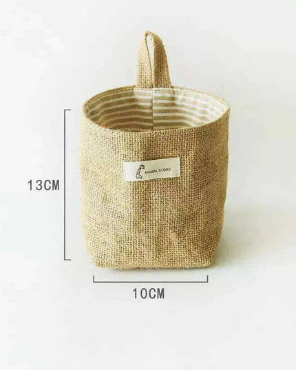 Versatile Foldable Jute and Cotton Storage Basket for Home and Travel