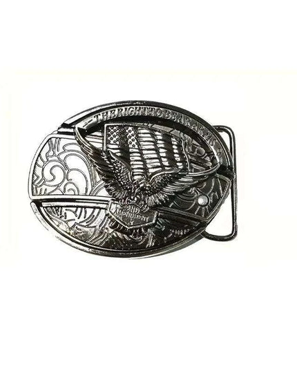 Retro Punk Cowboy Style Metal Buckle Belt for Men - Customizable Fit with Unique Embossed Detailing